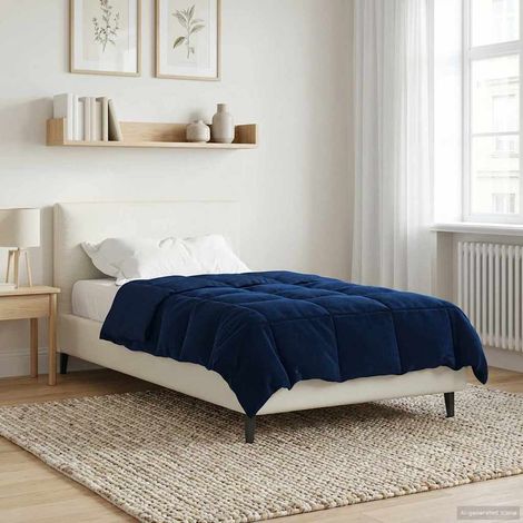 Winterbettdecke Gepolstert Dunkelblau 135 x 200 cm Mikrofaser