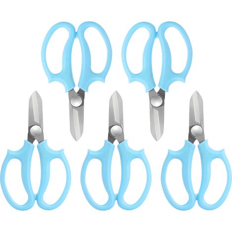 Ciseaux de jardin 5 pièces, ciseaux à fleurs tranchants en acier inoxydable, ciseaux de taille polyvalents pour plantes, outils de jardinage