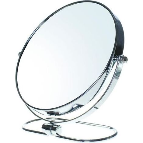 Miroir Maquillage Pliable, x5 Grossissement, 8" Miroir Cosmétique sur Pied, Miroir pour la Chambre et Voyage, Ø 20 cm Miroir de Table, Double Visage T (1/4)