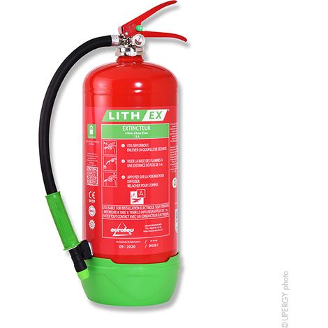 Extincteur lithium 6L – Classe 2A 34B – Pour espaces confinés – Composants de haute qualité – Normes constructeur d'origine – Eurofeu (1/3)