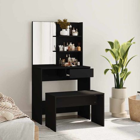 vidaXL Ensemble de coiffeuse noir 74,5x40x141 cm (1/5)