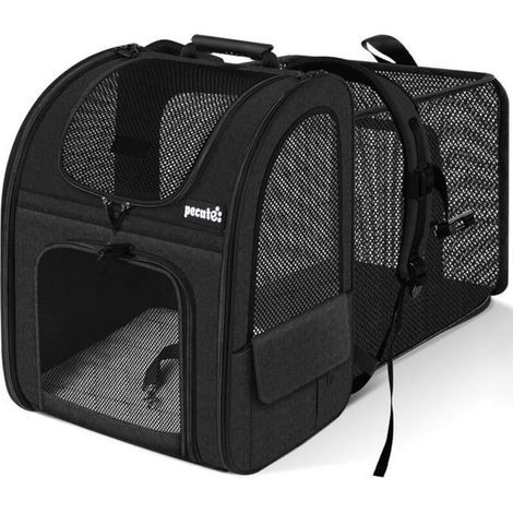 Trasportino per gatti e cani di piccola taglia – Capacità maggiorata del 90% – Design ergonomico e traspirante – Dimensioni: 34x27x44 cm (1/5)