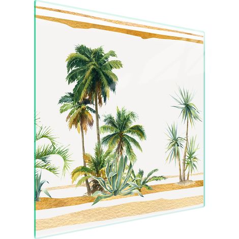 GLASSCHUTZPLATTE FÜR HERD 50x52 PALMEN
