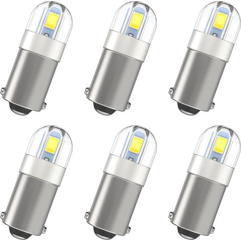 6pcs Ba9s LED Ampoule，T11 1891 53 57 T4W, 6000K Blanc 47830 64111 3893 LED Voiture Intérieur Ampoule Dôme Carte Plaque D'immatriculation Boîte à Gants Lumière (1/5)