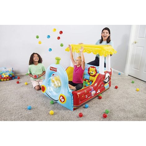 Trade Shop - AUFBLASBARER ZUG FÜR KINDER AB 2 JAHREN SPIELZENTRUM 132X94X89CM MIT BÄLLEN 93537 - (1/5)
