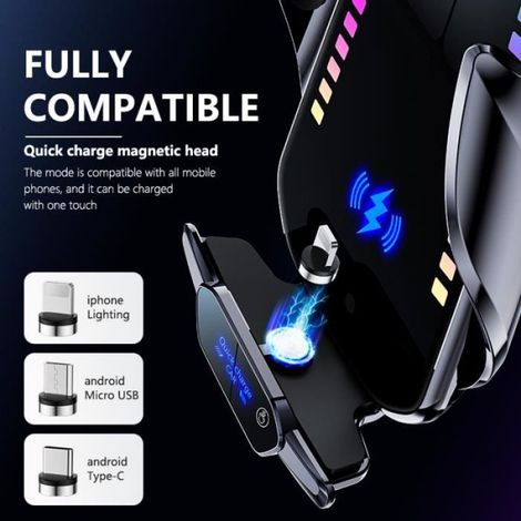 Support magnétique pour téléphone de voiture, chargeur sans fil 100W pour Samsung Xiaomi iPhone, station de charge rapide SILVER (1/4)