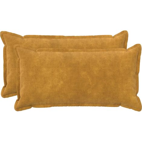 Cushion Cover 2 pcs HOUTEN Yellow 40 x 70 cm Microfiber Fleece vidaXL (1/5)