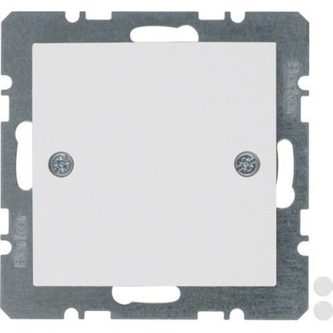 HAGER - PLAQUE AVEUGLE AVEC RACKS VISSER S1/B1/B3/B7 BLANC POLAIRE BERKER 10091919