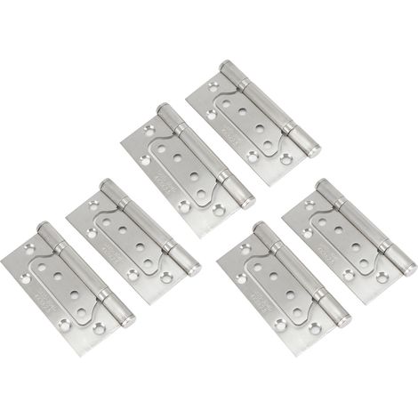 Lot de 6 charnières plates en acier inoxydable pour portes et fenêtres, charnières silencieuses, quincaillerie pour meubles (1/5)