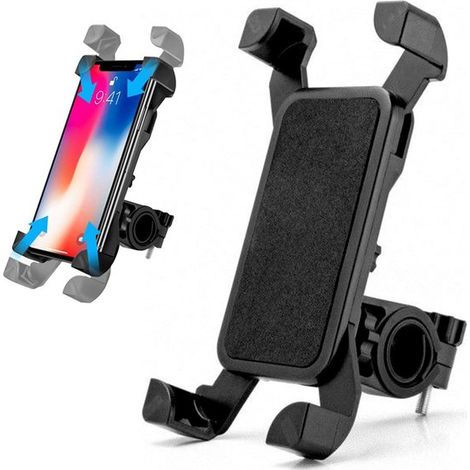 Fahrrad-Handyhalterung – 360° drehbar – Stabil und sicher – Kompatibel mit iOS- und Android-Geräten von 3,5 bis 7 Zoll – Schwarz (1/5)