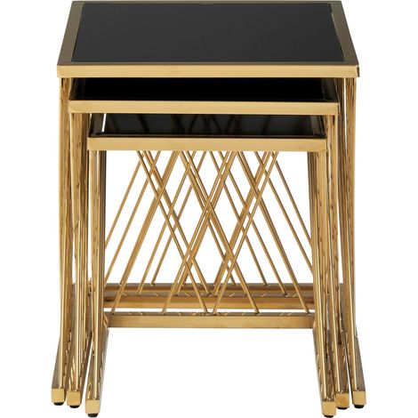 Interiors by Premier Verstile Set Of 3 Nesting Tables, Contemporary Design Side Tables, Elegant And Functional Square Tables (1/5)