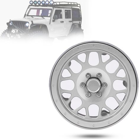 Jantes Alliage Aluminium 2,2 Pouces pour Voiture RC 1/10 - Set de 4 Pièces Argentées (1/3)