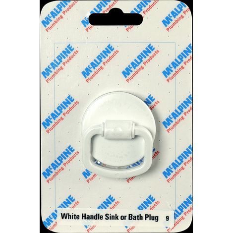 McAlpine White Handle Sink Or Bath Plug (1/2)