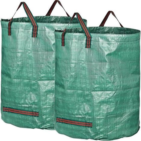 Filiyano-Lot de 2 sacs poubelle tissés de 272 L pour le recyclage des déchets de jardin - Vert (1/4)