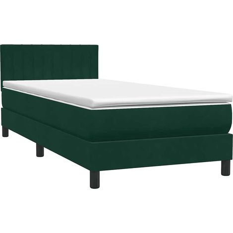 Maison Exclusive - Boxspringbett mit Matratze Dunkelgrün 80x220 c