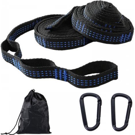 paio di set di fissaggio per amaca, set di sospensione, 300 cm x 2,5 cm, portata massima 200 kg per campeggio, escursionismo, picnic, viaggi all'aperto (1/4)