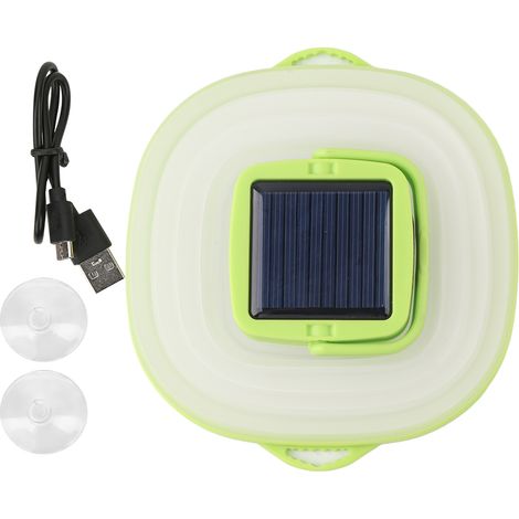 Lampe LED Solaire Extérieure IP65 avec Cadre Vert - 3 Niveaux de Luminosité, Flexible pour Camping et Intérieur (1/5)