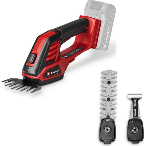 Einhell Akku-Gras-/Strauchschere GE-CG 18/100 Li - 3 in 1-Solo Power X-Change (18 V, inkl. Grasscherenmesser 100 mm, Strauchscherenmesser 200 mm, Harkenaufsatz, ohne Akku) (1/5)