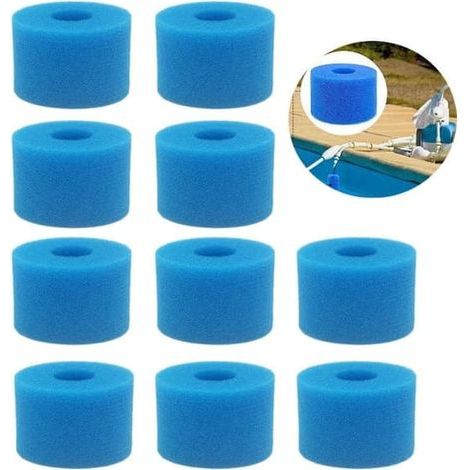 Lot de 10 cartouches filtrantes type S1 – Filtres en mousse réutilisables pour spas et jacuzzis Intex Pure.-AquaForge (1/4)