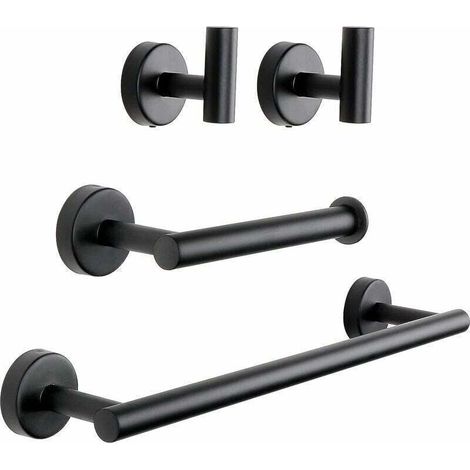 Set di accessori per il bagno in 4 pezzi, bagno nero opaco, da (1/4)