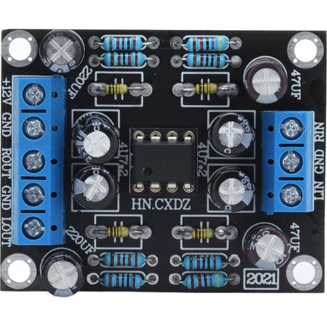 Préamplificateur audio 2 canaux module carte unique alimentation voiture haut-parleur préampli amplificateur (1/5)