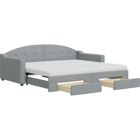 Maison Exclusive - Divano Letto Estraibile Cassetti Grigio Chiaro 90x190cm Tessuto