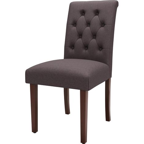 Chaise de Salle à Manger, Chaises Rembourrées Marron, 1 pc  Chaises de Cuisine, Chesterfield Capitonné, en Bois Massif, Confortable, pour Salle à Manger, Cuisine, Hôtels et Appartements (1/5)