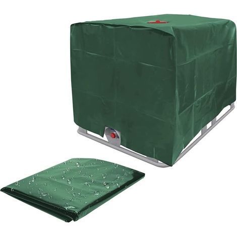 Lona de cobertura para depósito IBC, lona para depósito de agua, cubierta para contenedor IBC de 1000 L, tapa para depósito de agua, funda de protección IBC contra polvo, rayos UV y lluvia (1/5)
