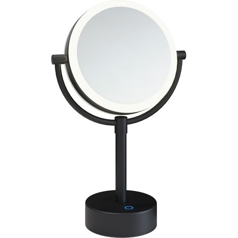 COSMIC Essentials miroir grossissant miroir maquillage noir mat (LED)(X5)(3W 5V/1A) USB (1/4)