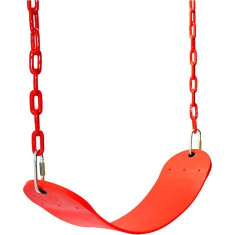 Schaukelsitz mit einer Tragkraft von 300 kg und 120 cm langer, rostfreier Kette, Baumschaukel für Außenspielplätze (rot) (1/5)