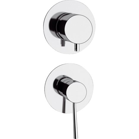 Rubinetto doccia con deviatore a 5 posizione su doppia piastra serie minimal (1/2)