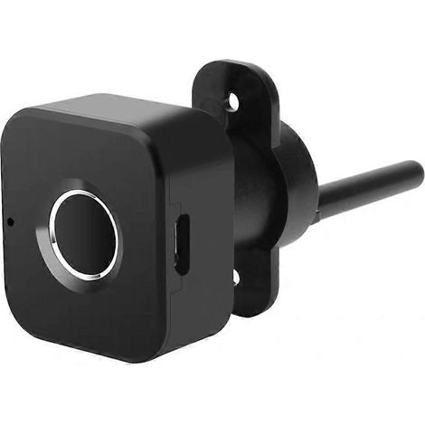 Serrure biométrique intelligente à empreinte digitale pour armoires - Serrure sans clé noire pour une sécurité antivol optimale, convient aux portes, tiroirs et armoires. (1/5)