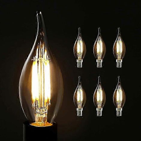 Edison E14 4W LED-Glühbirnen im Retro-Stil (Kerzenform), C35L, warmweiß, antik, LED