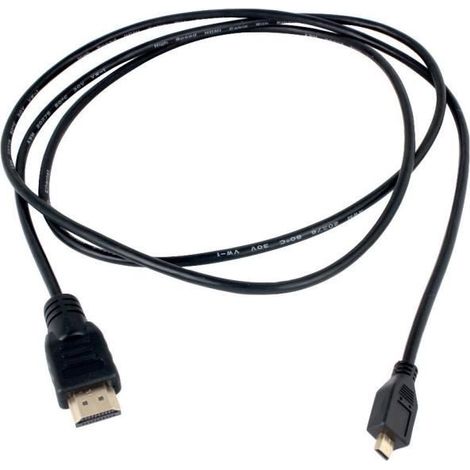 Câble HDMI - SODIAL - Mini HDMI D vers HDMI A 1,5 m - Mâle à mâle - HD 720/1080p - Gaine PVC (1/3)