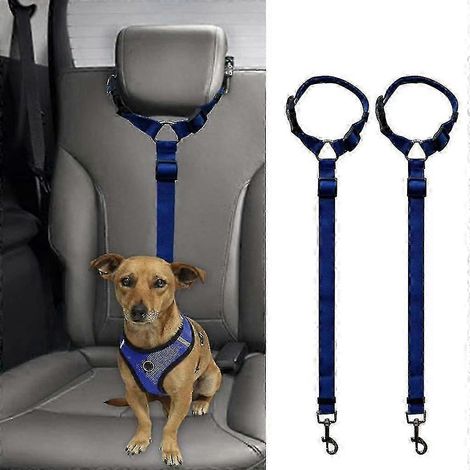 Ceinture de sécurité pour chien 25-26, 2 pièces, avec appuie-têtes élastiques pour siège auto pour chien et chat (1/4)