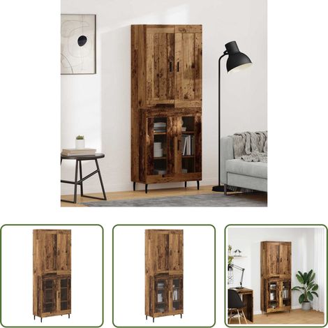 Holzwerkstoff - Highboard 2 pcs Altholz Holzwerkstoff (1/5)