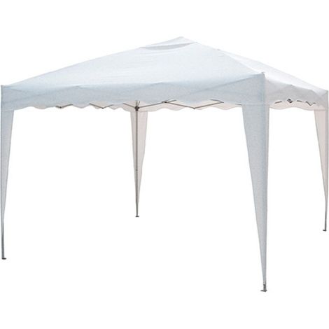 GAZEBO PIEGHEVOLE GIARDINO BIANCO 3X3 AUTOMATICO RICHIUDIBILE FISARMONICA STAND FIERA (1/3)