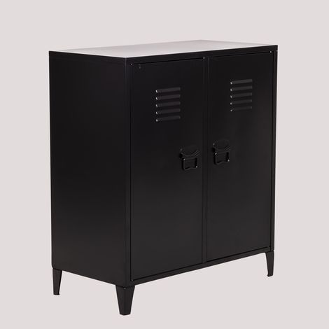 SKLUM Spind-Sideboard mit 2 Türen aus Stahl Pohpli Schwarz Carbon (1/5)