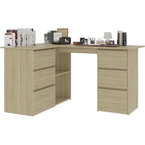 Bureau d'angle Chêne sonoma 145x100x76