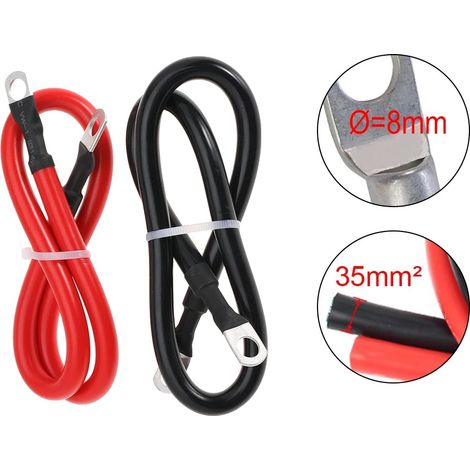 Cavo di collegamento batteria, filo di rame intrecciato, capocorda resistente, 2WAG 35mm-30CM (1/2)