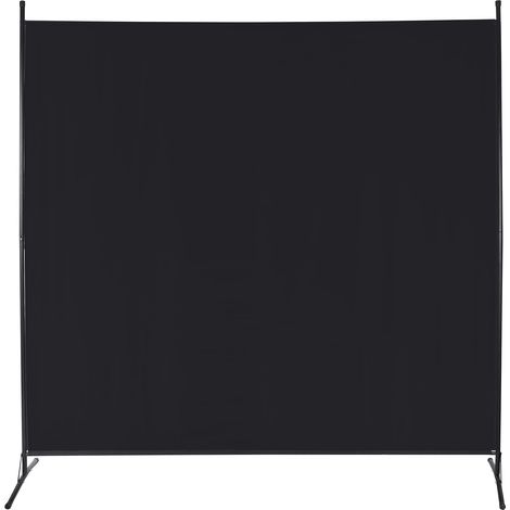 Room Divider, Freestanding Room Divider, 1 Piece, 176 x 180 cm, Portable Fabric Privacy Screen, Indoor and Outdoor Use for Bedroom, Living Room, Office, Garden, Balcony, Patio, Black (1/5)