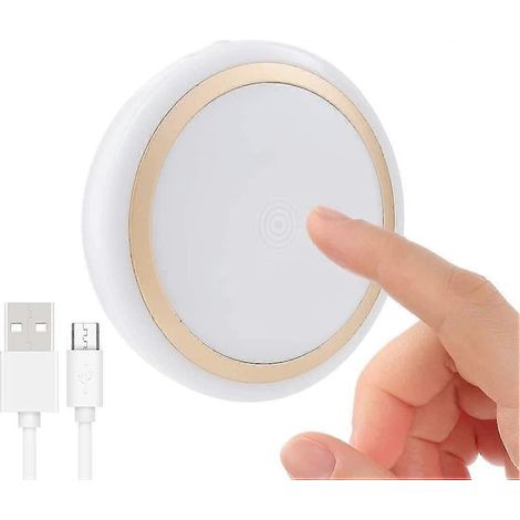 Lampe tactile rechargeable avec minuterie, intensité réglable, idéale comme veilleuse pour enfants et chambres de bébé, sans fil. (1/5)