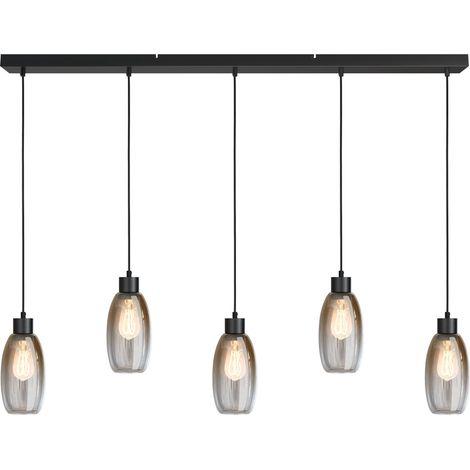 Lampe suspendue en verre Olive 5x Ø 12,5cm - noir - 2431-05-130-5-02-12 (1/3)