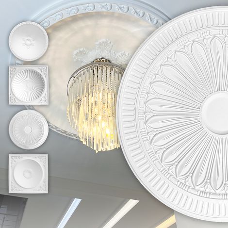 Deckenkuppeln aus PU - Stuck Verzierung Kuppel Dekor Kronleuchter Umrandung Decke: B2010 - Ø 900mm (1/3)
