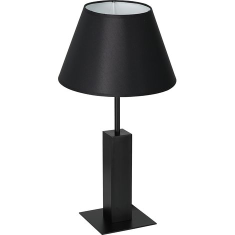 Lampe table noire métal 56 cm abat-jour E27 Luminex
