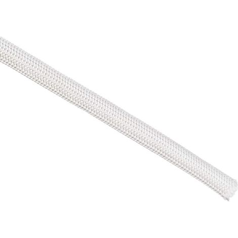 Gaine Isolation Tresse 3 Mètres 5mm Haute Température Fibre Verre Manchon Câble Protecteur Blanc (1/5)
