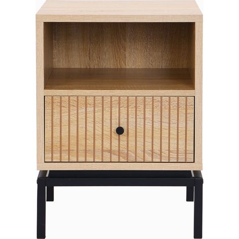 Table de chevet 1 tiroir effet bois 40 cm - Talia (1/5)