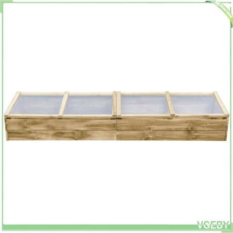 Serre en bois - FAFEICY - 45303 - 200x50x25/35 cm - Pin imprégné - Avec toit (1/5)