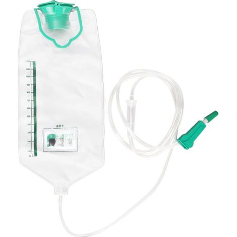 Sac de lavement réutilisable 1200ML pour hydrothérapie du côlon, connexion facile en PVC.