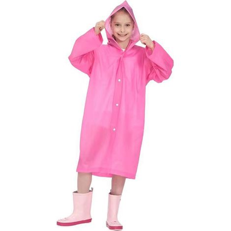 Impermeable enfant portable EVA léger imperméable avec capuche réutilisable mignon voyage extérieur randonnée vélo camping garçon fille (1/5)
